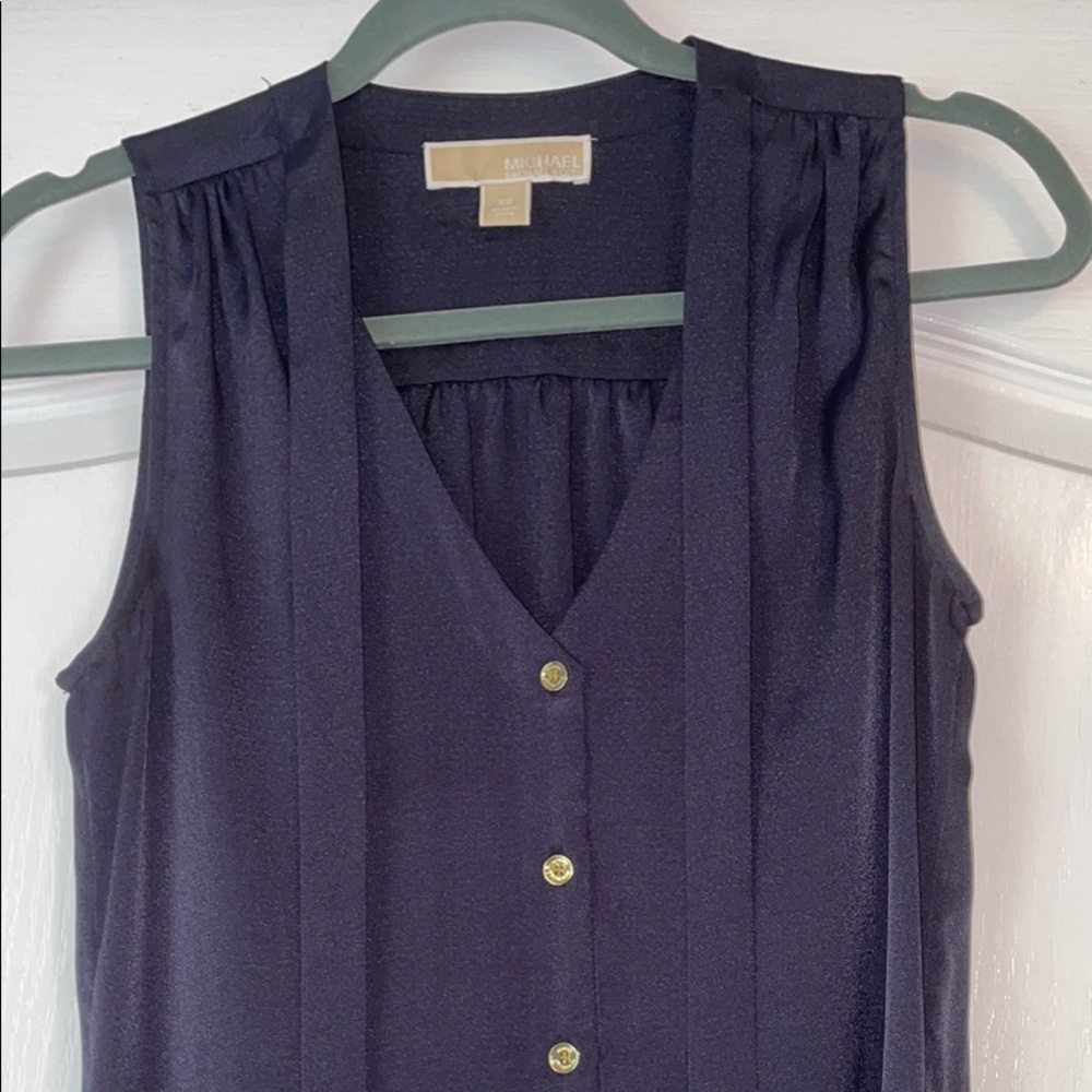 Navy Michael Kors Button Down Top